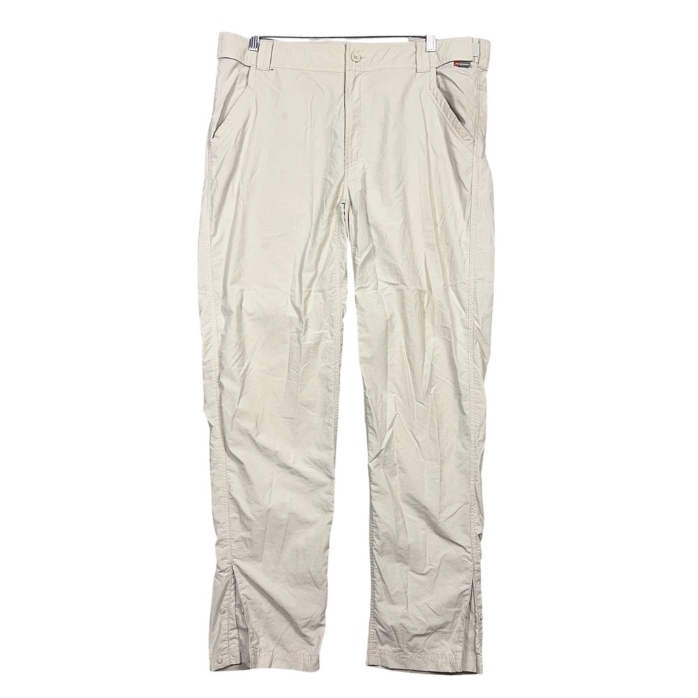 Simms Fishing Regular Fit Pants Mens Size XL‎ Nylon Tan Lightweight Convertible
